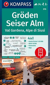 KOMPASS Wanderkarte 076 Gröden, Seiser Alm, Val Gardena, Alpe di Siusi 1:25.000