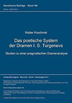 Das poetische System der Dramen I. S. Turgenevs
