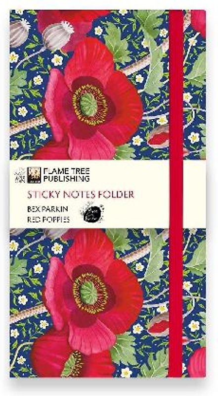 Bex Parkin: Red Poppies Flame Tree Sticky Notes Folder
