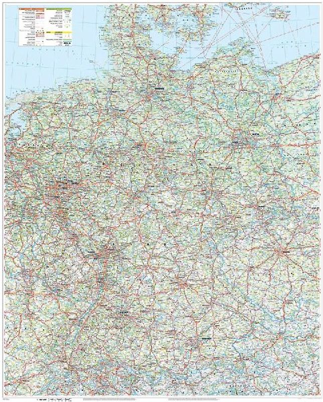 MARCO POLO Große Deutschlandkarte mit Ländergrenzen, plano in Hülse