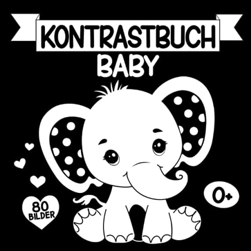 Kontrastbuch Baby: Schwarz Weiß Buch zur visuellen Stimulation für Neugeborene, ab 0 Monate