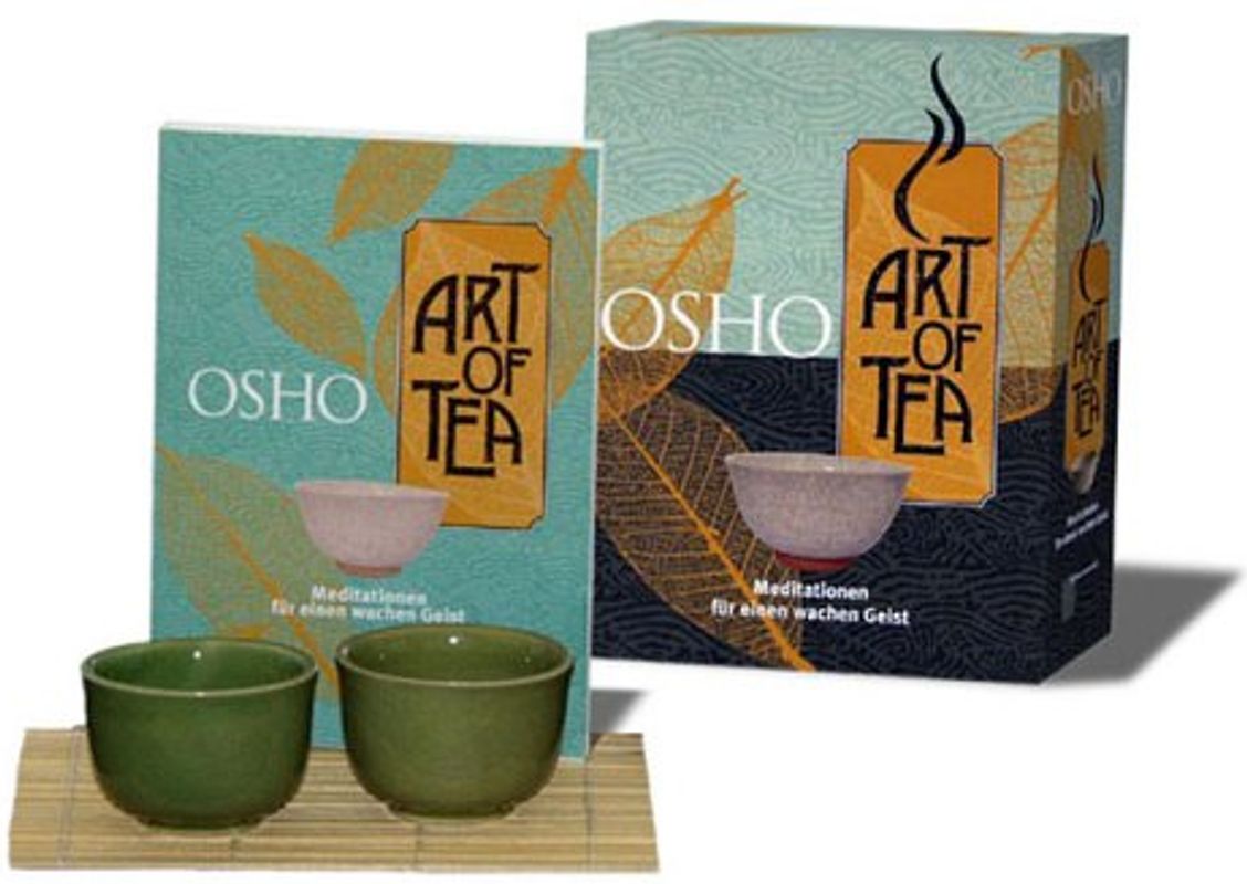 The Art of Tea. Meditationen für einen wachen Geist. Geschenkbox mit Buch und 2 japanischen Teeschalen auf Bambusmatte