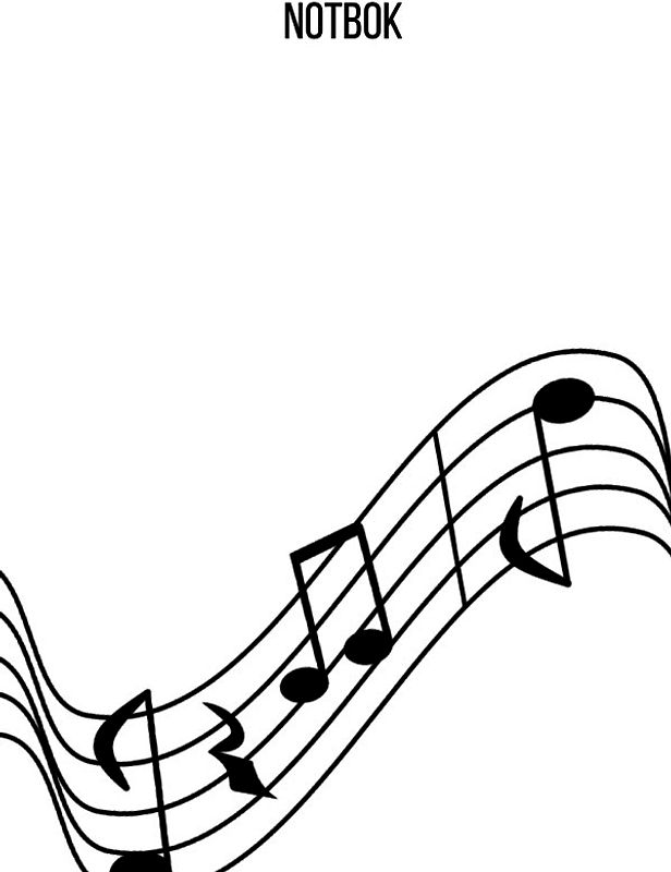 Notbok: DIN A4 notlinjebok | 60 sidor med 12 notlinjer / system per ark | Papper 90g/m² | Musikbok med notlinjer