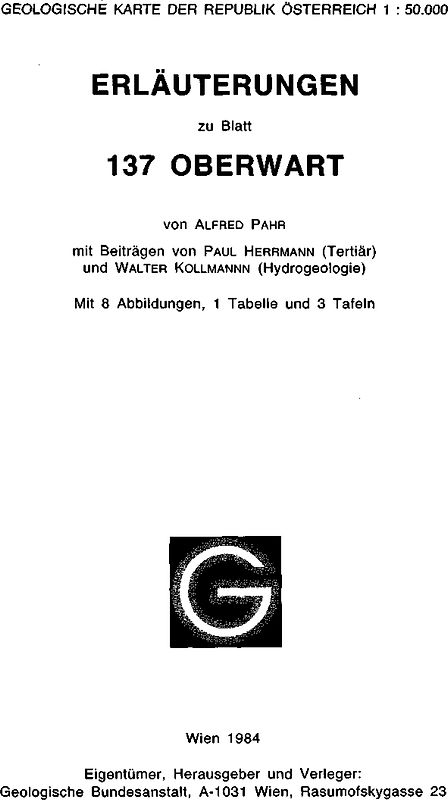 Erläuterungen zu Blatt 137 Oberwart
