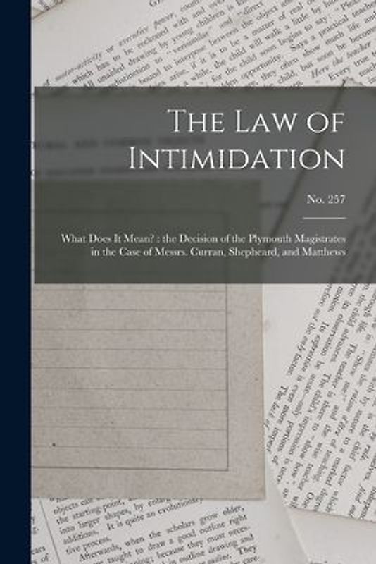 The Law of Intimidation