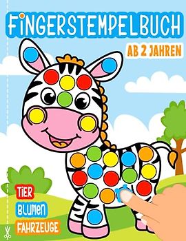 Fingerstempelbuch zum kreativen Ausmalen für Kinder ab 2 Jahren: Stempeln, Malen und Ausschneiden - Basteln für Mädchen und Jungen.