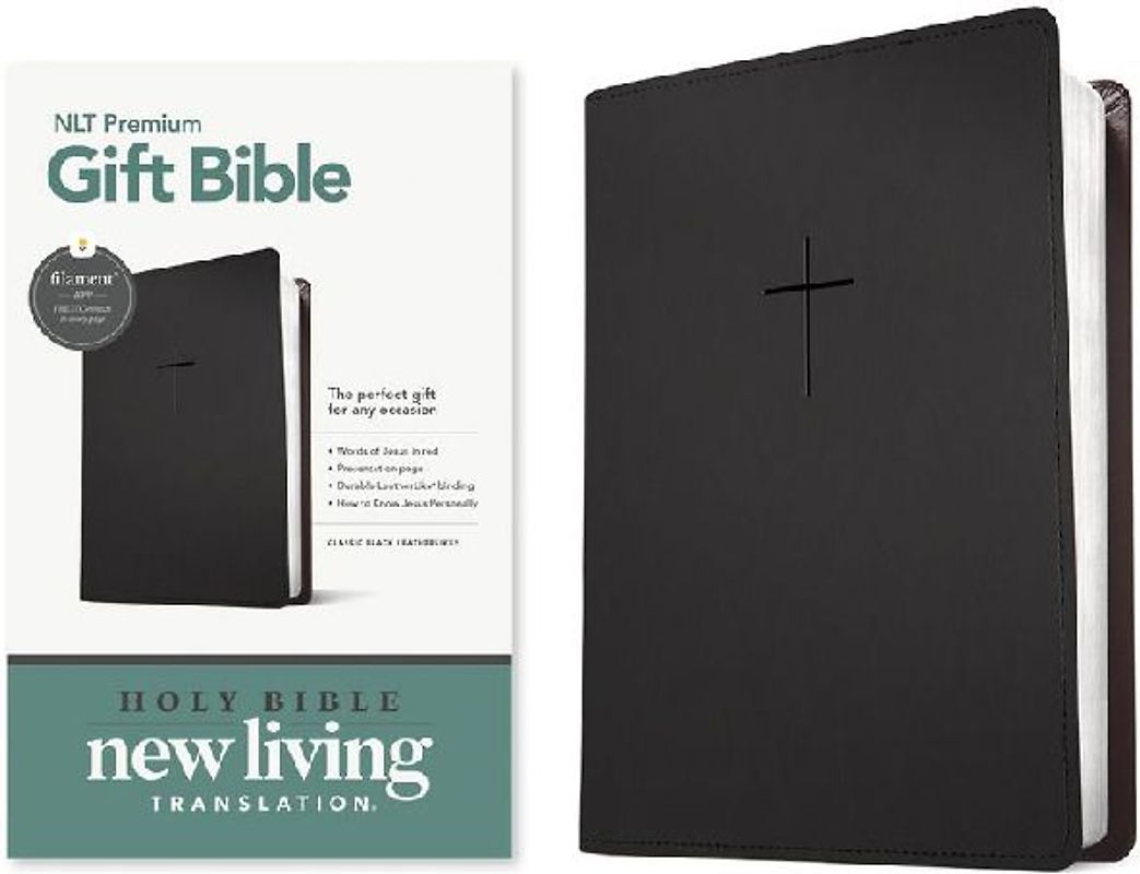 Premium Gift Bible Nlt, Filament Enabled (Leatherlike, Classic Black, Red Letter)