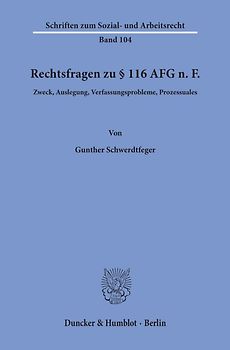 Rechtsfragen zu § 116 AFG n. F.