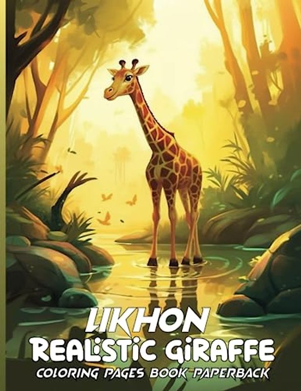 Likhon Realistic Giraffe Coloring Pages Book Paperback