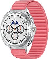 Samsung Galaxy Watch8 Classic 46 mm Boîtier aluminium blanc sur Confort S/M corail [Wi-Fi]