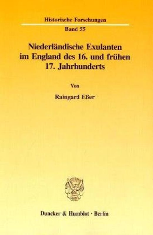 Niederländische Exulanten im England des 16. und frühen 17. Jahrhunderts.