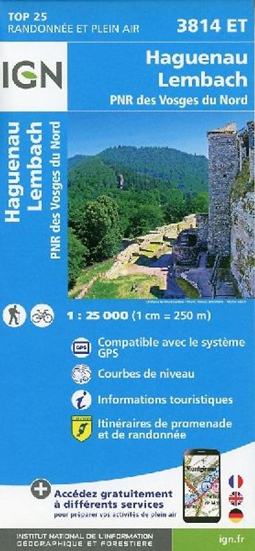 Haguenau.Lembach.PNR des Vosges du Nord 1:25 000