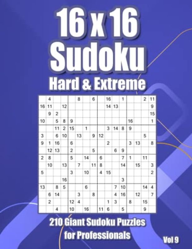 16x16 Sudoku Harakiri: 210 Hard & Extreme Puzzles for Adults