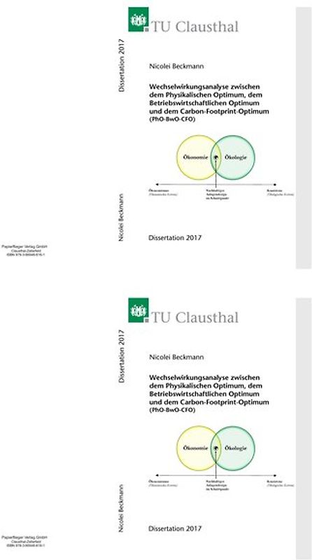 Wechselwirkungsanalyse zwischen dem Physikalischen Optimum, dem Betriebswirtschaftlichen Optimum und dem Carbon-Footprint-Optimum (PhO-BwO-CFO)