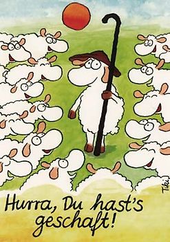 Hurra, Du hast's geschafft! - Schäfchenposter