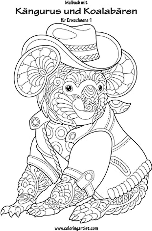 Malbuch mit Kängurus und Koalabären für Erwachsene 1