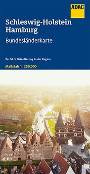 ADAC Bundesländerkarte Deutschland 01 Schleswig-Holstein, Hamburg 1:250.000