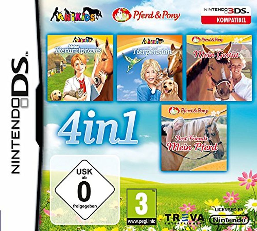4 in 1: Meine Tierarztpraxis, Meine Tierpension 1, Mein Pferd, Mein Gestüt Nintendo DS