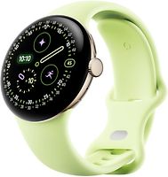 Google Pixel Watch 4 41 mm Boîtier en aluminium couleur champagne doré avec bracelet Sport Band vert citron [Wi‑Fi + 4G]