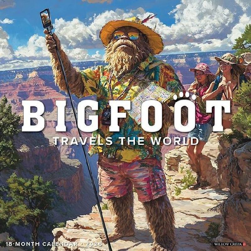 Bigfoot Travels the World 12 X 12 Wall Calendar