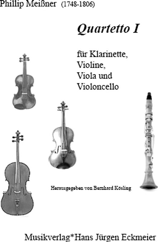 Quartetto I für Klarinette in B, Violine, Viola und Violoncello.