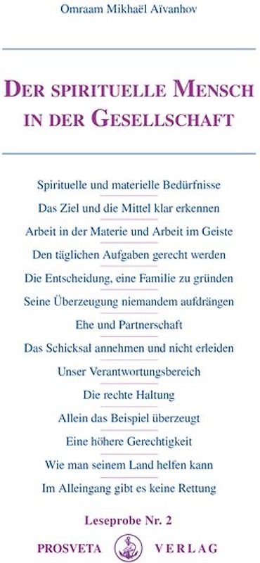 Der spirituelle Mensch in der Gesellschaft
