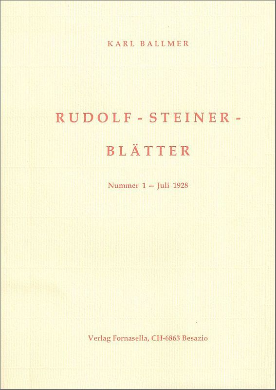 Rudolf-Steiner-Blätter Nr. 1