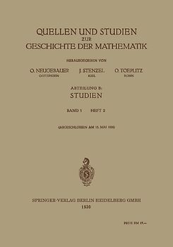 Quellen und Studien zur Geschichte der Mathematik