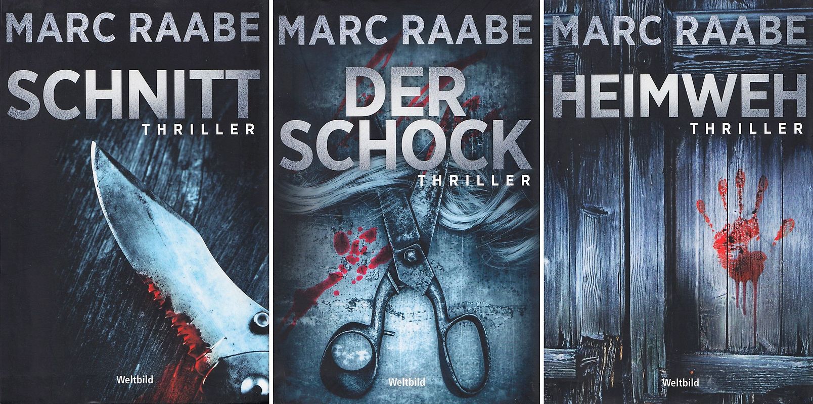 Schnitt / Der Schock / Heimweh - Marc Raabe [3 Bände, Gebundene Ausgabe, Weltbild]