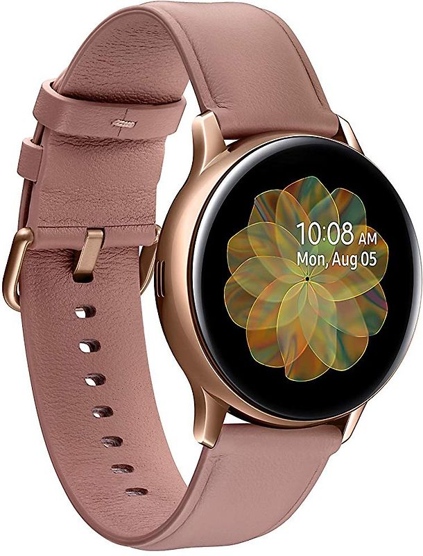 Samsung Galaxy Watch Active2 40 mm - Boîtier en acier inoxydable or et bracelet rosé [Wi-Fi]