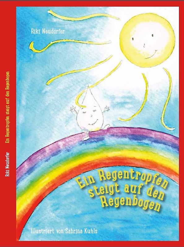Ein Regentropfen steigt auf den Regenbogen