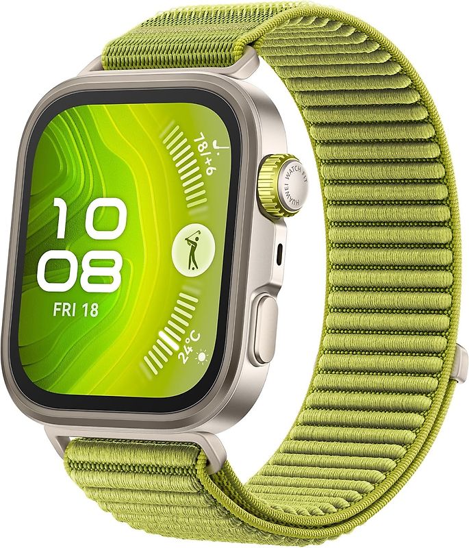Huawei Watch Fit 4 Pro 40 mm argent avec bracelet en nylon vert