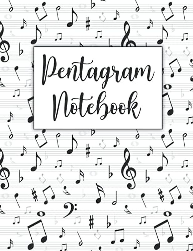 Pentagram Notebook: Music Writing Notebook for Adults and Kids 120 pages of Wide Staff Blank Standard Music Manuscript Paper - Music Notebook with Staff Paper - Manuscript Paper Grand Staff