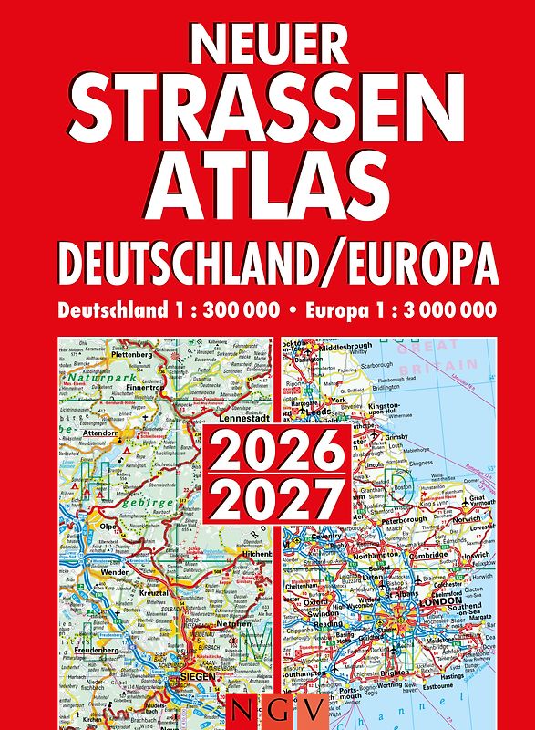 Neuer Straßenatlas Deutschland/Europa 2026/2027