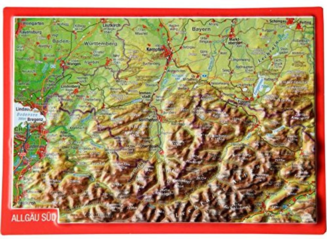 Reliefpostkarte Allgäu Süd - Markgraf, André