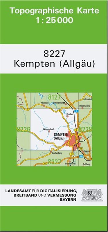 TK25 8227 Kempten (Allgäu). Topographische Karte 1:25000