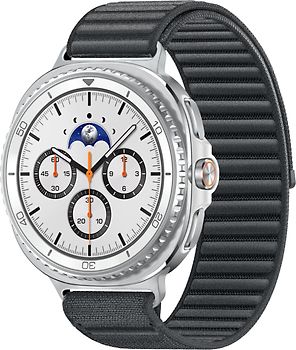Samsung Galaxy Watch8 Classic 46 mm Boîtier aluminium blanc sur Confort M/L graphite [Wi-Fi + 4G]