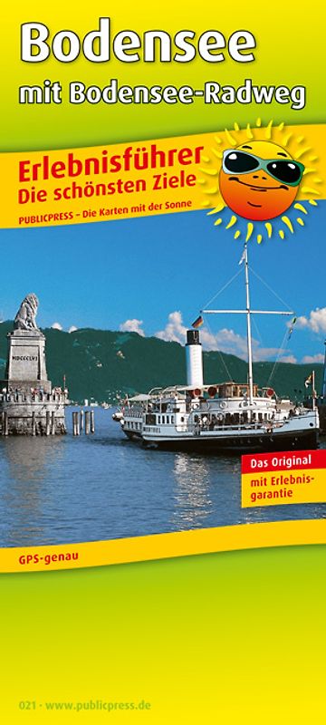 Bodensee mit Bodensee-Radweg. Erlebnisführer mit Informationen zu Freizeiteinrichtungen auf der Kartenrückseite. Wetterfest, reißfest, abwischbar, GPS-genau. 1:130000