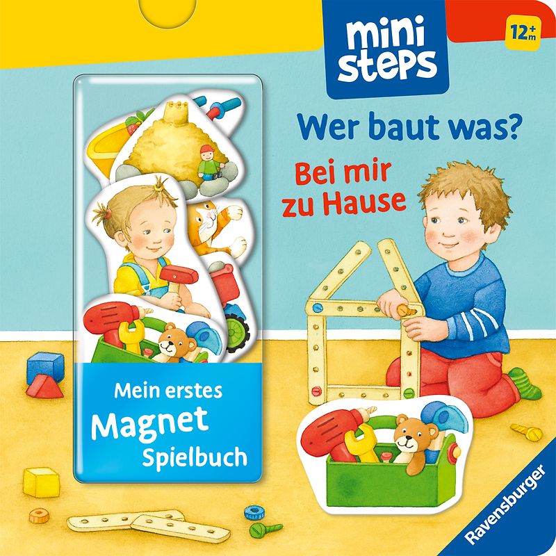 ministeps: Mein erstes Magnetbuch: Wer baut was? Bei mir zu Hause
