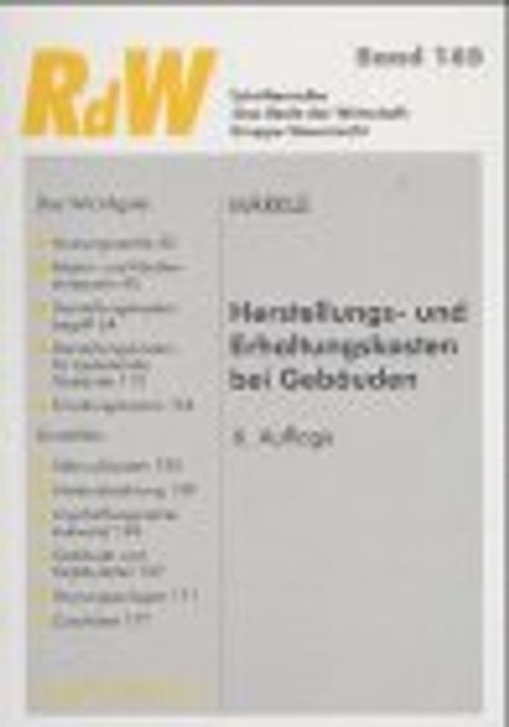 Herstellungs- und Erhaltungskosten bei Gebäuden