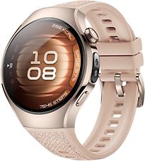 Image of Huawei Watch 5 42 mm roestvrijstalen kast zandgoud met de composiet band beige [wifi + 4G] (Refurbished)