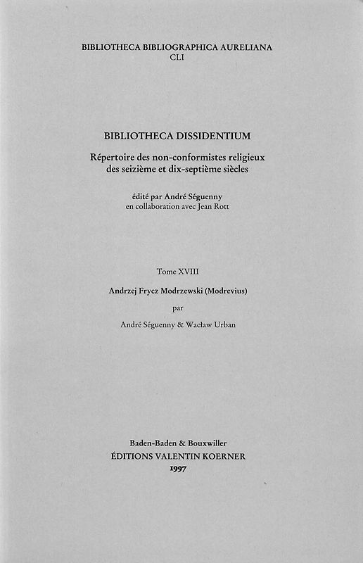 Bibliotheca Dissidentium XVIII