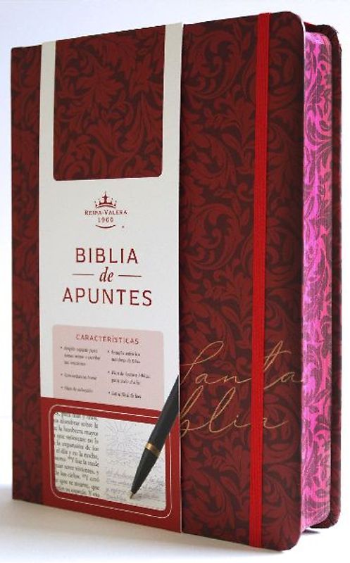 Biblia de Apuntes Rvr 1960 Tapa Dura, Vino Tinto (Edición Cantos Pintados) / Spanish Journalling Bible Rvr 1960 Hardcover Burgundy