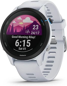 Garmin Forerunner 255 Music 46 mm blanc/noir et bracelet en silicone blanc [Wi-Fi]