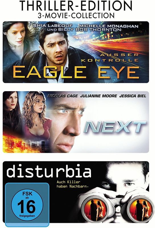 Disturbia / Eagle Eye / Next [3 DVDs] DVD