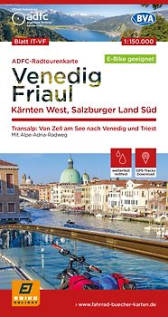 BVA ADFC Radtourenkarte Venedig, Friaul - Kärnten West, Salzburger Land Süd, 1:150.000