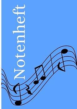 Notenheft: DIN A4 Notenlinienheft | 60 Seiten mit 12 Notenzeilen / Systeme pro Blatt | Papier 90g/m² | Musikheft mit Notenlinien