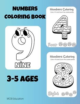 Numbers Math Workbook: 3&5 Ages-Preschool-Kindergarten-Math-Colorbook
