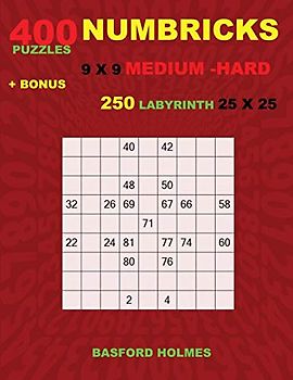 NUMBRICKS 400 puzzles 9 x 9 MEDIUM - HARD + BONUS 250 LABYRINTH 25 x 25: Sudoku Medium - Hard levels puzzles and Labyrinth very hard levels (Numbricks classic sudoku, Band 7)