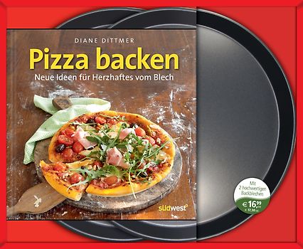 Pizza backen-Set. Neue Ideen für Herzhaftes vom Blech. Buch mit zwei Pizzablechen